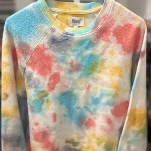 🚨Feat Small Crewneck Blanket Top Loungewear -blue yellow pink Crew ( Sweatshirt)